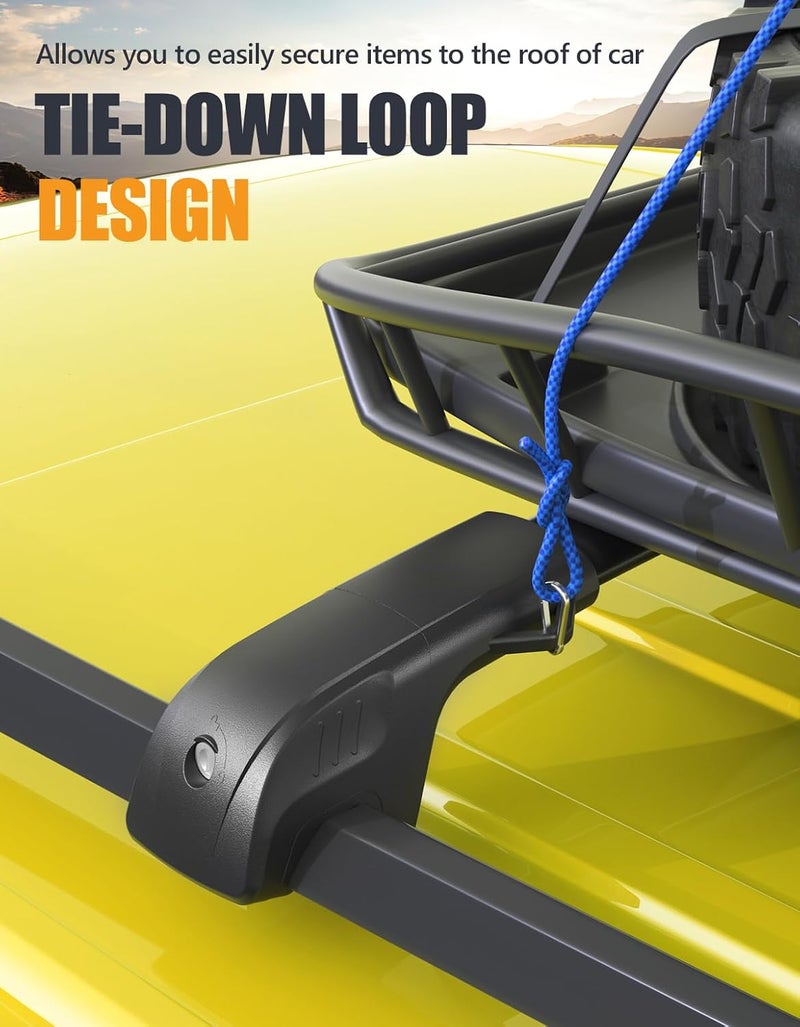 KINGGERI 300lbs Lockable Roof Rack Cross Bars Compatible with Toyota Highlander 2008-2013 with Raised Side Rails, Heavy Duty Aluminum Roof Rails Crossbars Luggage Skiboard Car SUV Accessories - Image 5